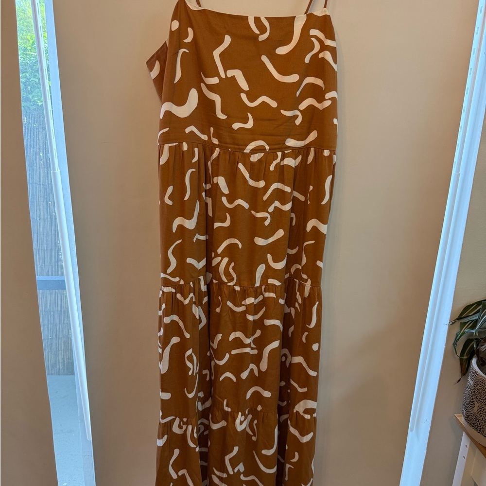 Ann Taylor Factory Tan and Cream Maxi Skirt